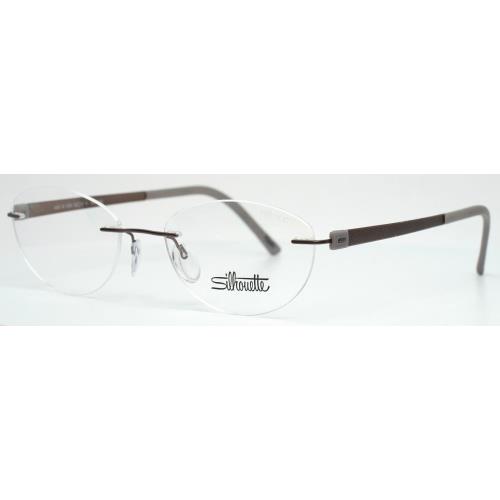 Silhouette 4499 40 6056 Matte Brown Womens Cat Eye Rimless Eyeglasses 50-17-130