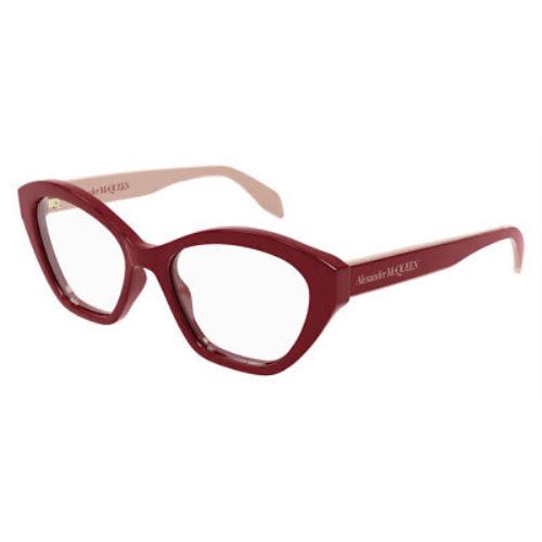Alexander Mcqueen AM0360O Women Eyeglasses Red Oval 52mm