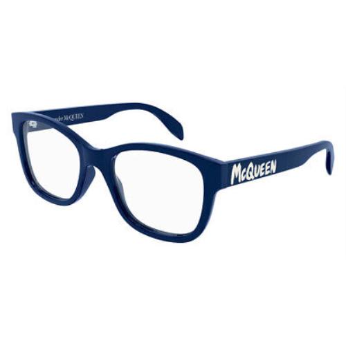 Alexander Mcqueen AM0350O Men Eyeglasses Blue Rectangle 52mm
