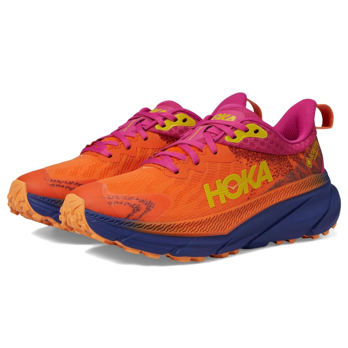Woman`s Sneakers Athletic Shoes Hoka Challenger Atr 7 Gore-tex Vibrant Orange/Pink Yarrow
