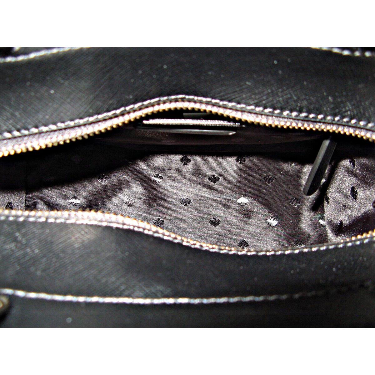 Kate Spade Staci Medium Saffiano Leather Top Zip Satchel Purse Crossbody  Black 767883702352