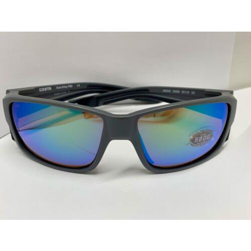 Costa Del Mar Tuna Alley Pro Sunglasses Gray Frame Green Mirror Glass 580G Lens