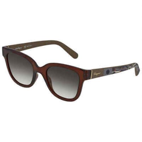 Salvatore Ferragamo Grey Square Ladies Sunglasses SF927S 208 52 SF927S 208 52