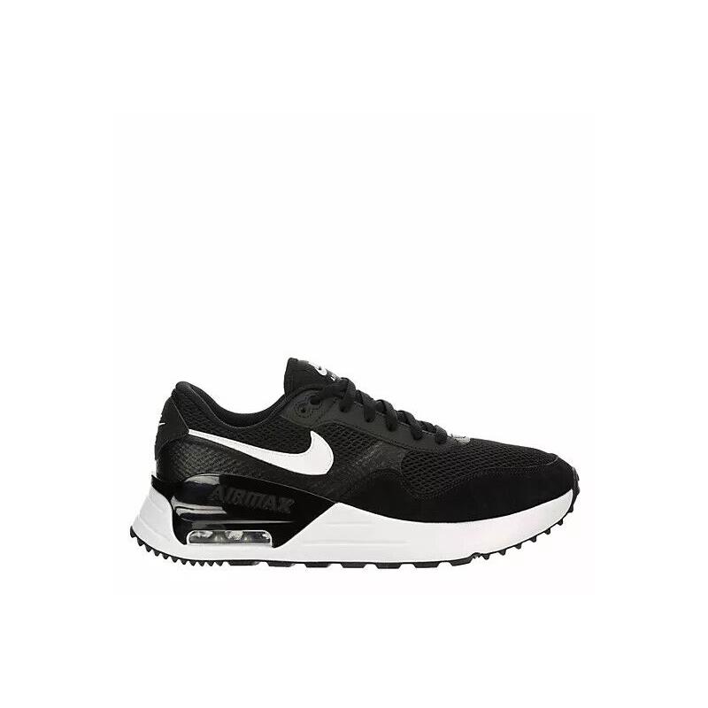 Nike Air Max Men`s Systm Mens Athletic Training Shoes Sneakers - Black/White Logo