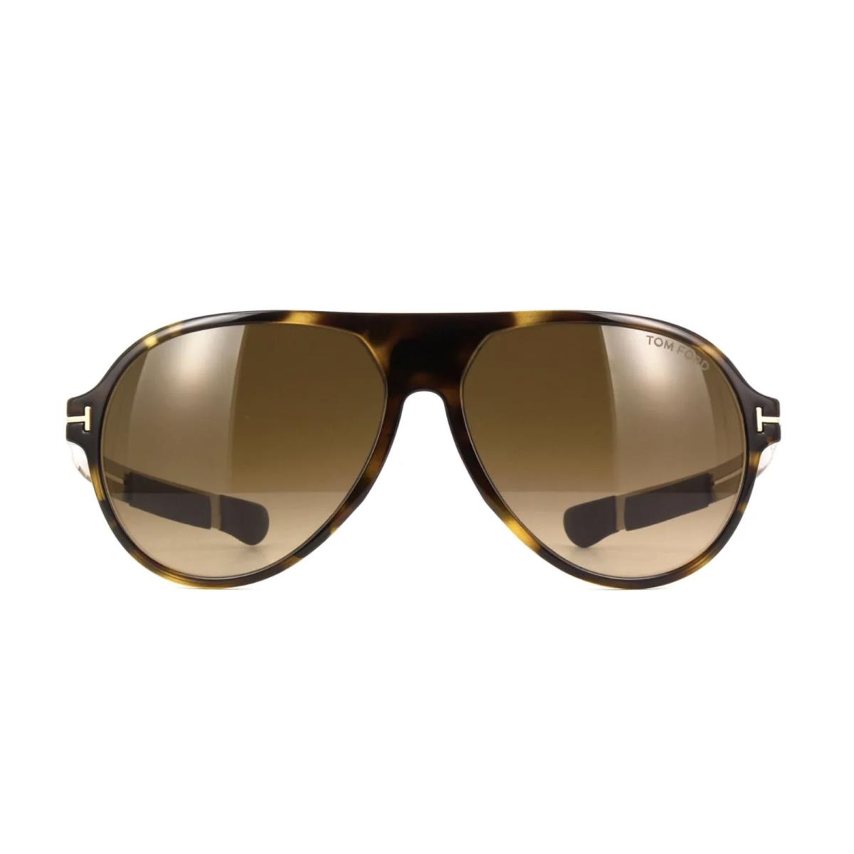 Tom Ford Oscar FT0881 52F Sunglasses Havana Frame Gradient Brown Lenses 60mm - Frame: Havana, Lens: Brown