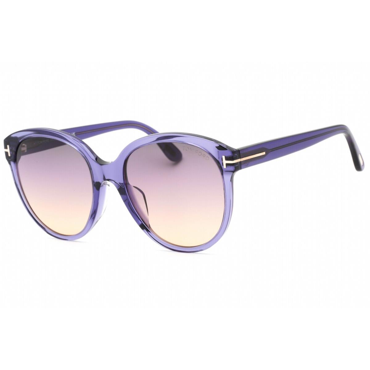 Tom Ford FT0957-D 83B Sunglasses Violet Frame Gradient Smoke Lenses 58mm - Frame: Violet, Lens: Smoke