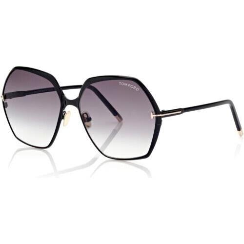 Tom Ford FT0912 01B Fonda Shiny Black / Gradient Smoke Lenses 60mm