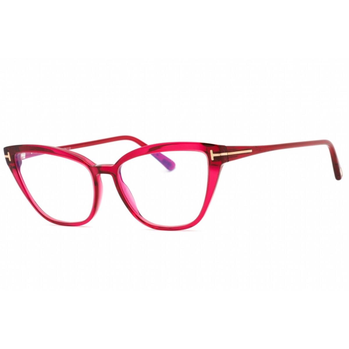 Tom Ford Women`s Eyeglasses Shiny Fuchsia Cat Eye Plastic Frame FT5825-B 075