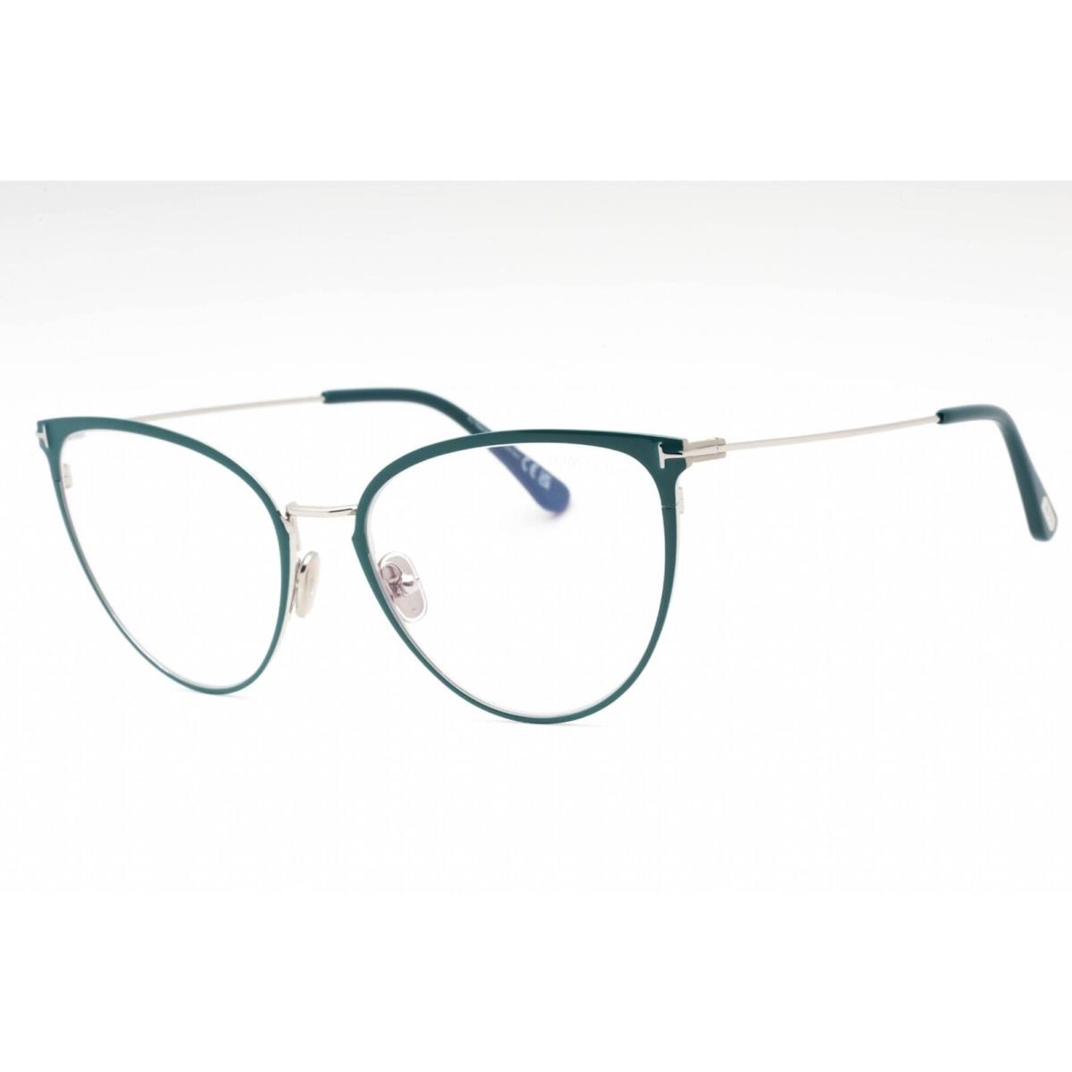 Tom Ford Women`s Eyeglasses Shiny Turquoise Metal Cat Eye Frame FT5840-B 087