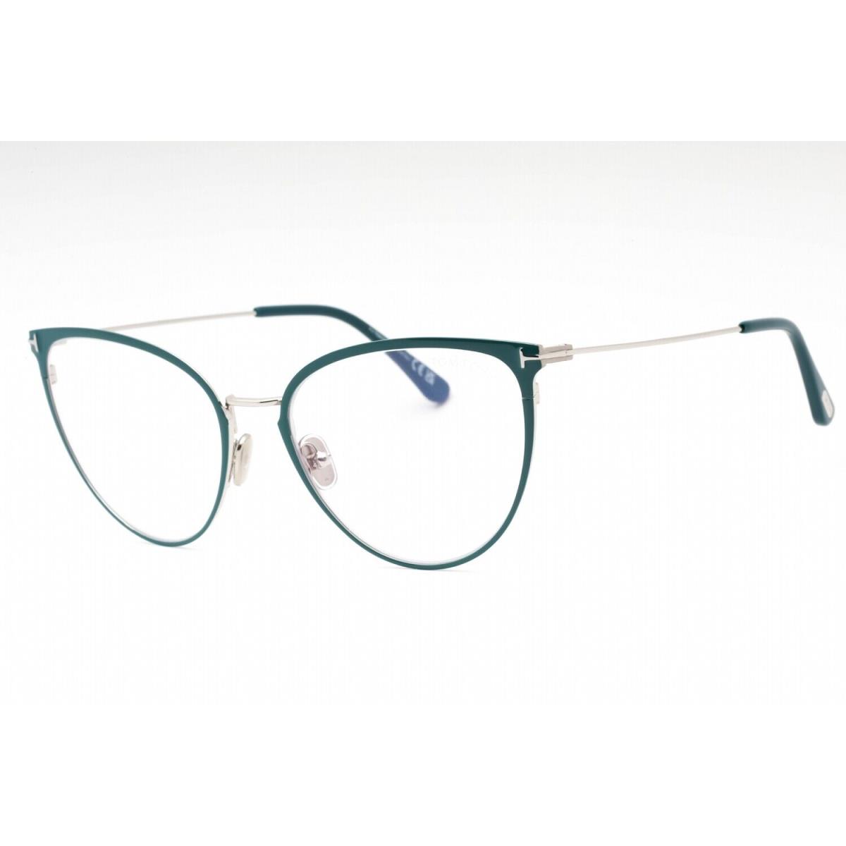 Tom Ford FT5840-B 087 Eyeglasses Shiny Turquoise Clear Frame 56mm