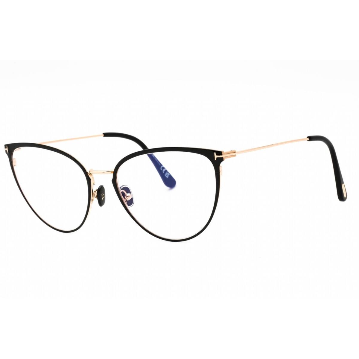 Tom Ford Women`s Eyeglasses Shiny Black Cat Eye Full Rim Frame FT5840-B 001