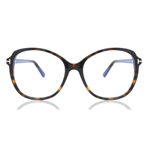 Tom Ford FT TF5708-B 052 Oval Dark Havana Eyeglasses 57-17-140