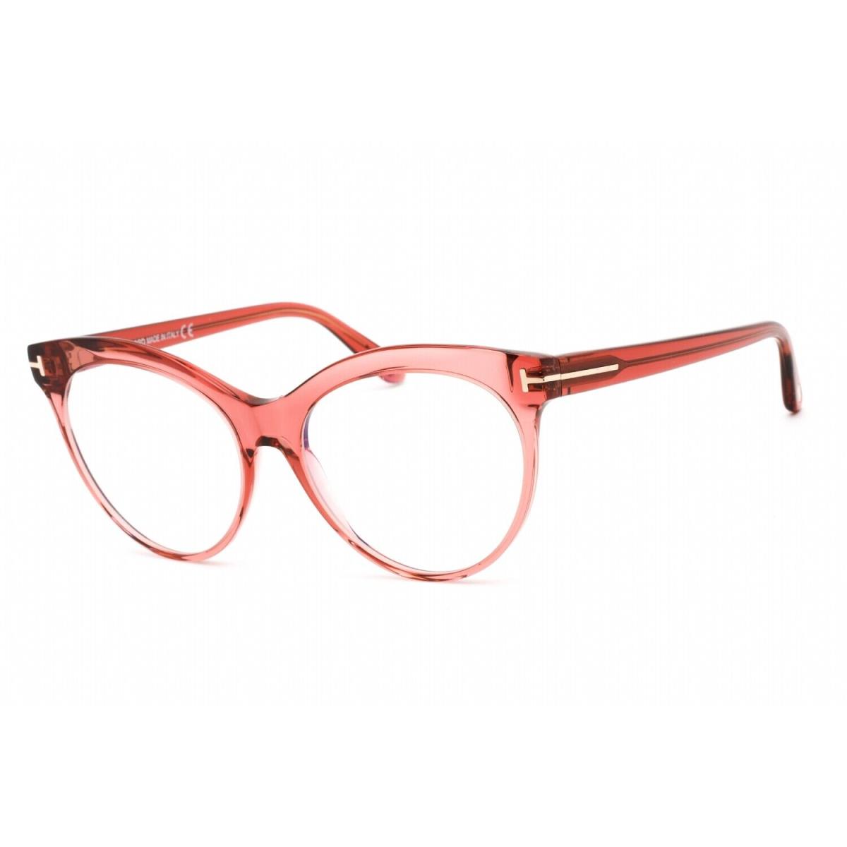 Tom Ford FT5827-B 072 Eyeglasses Shiny Transparent Rose Frame 55mm