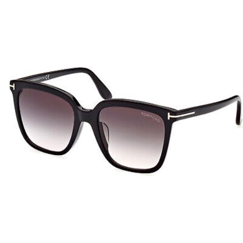 Tom Ford sunglasses  - Shiny Black Frame, Gradient Smoke Lens 3
