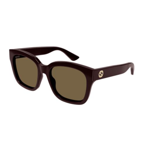 Gucci GG1338S 005 Burgundy/brown Oversized Square Women`s Sunglasses