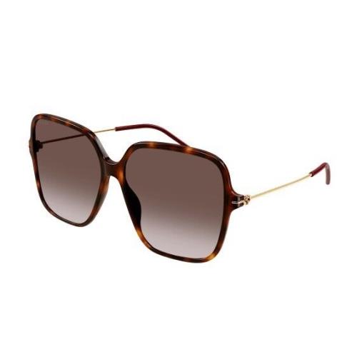 Gucci GG1267S 002 Havana-gold/brown Gradient Oversized Square Women`s Sunglasses