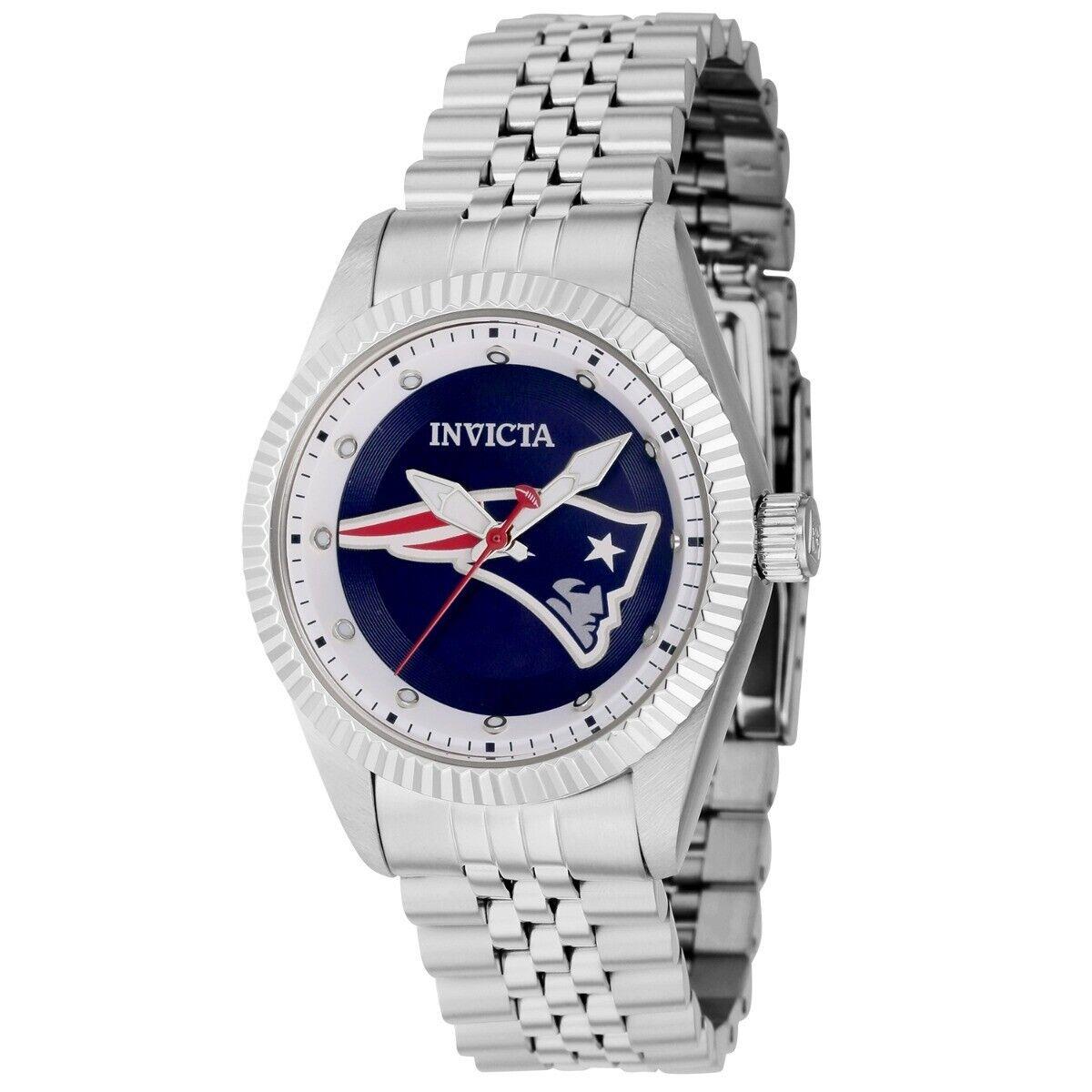 Invicta Official Nfl England Patriots Women`s Silver SS Quartz Watch 42506
