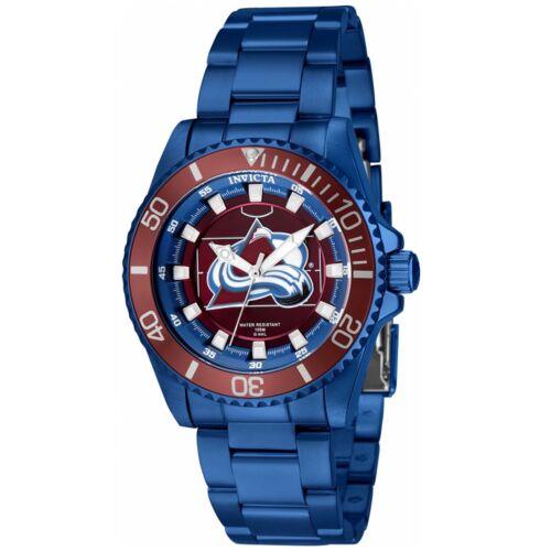 Invicta Women`s Watch Nhl Colorado Avalanche Quartz Blue Stainless Steel 42216 - Dial: Dark Red, White, Blue, Band: Blue