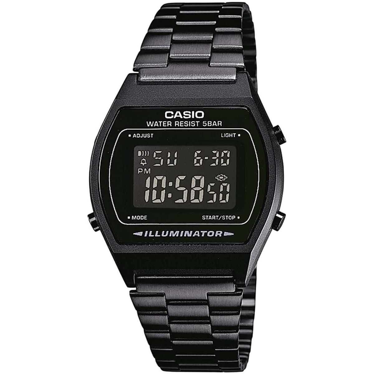 Casio B640WB-1BVT Men`s Vintage Black Ion Plated Alarm Chronograph Digital Watch