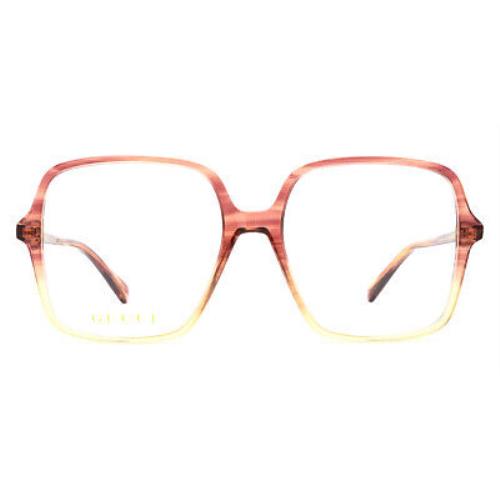 Gucci GG1003O Eyeglasses Women Red Square 53mm