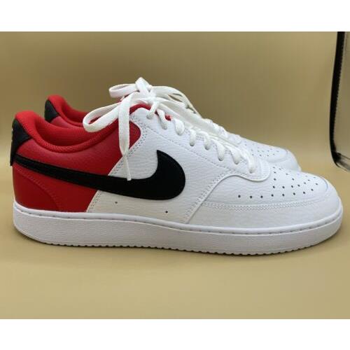 10.5 Nike Court Vision LO Men S Shoes White / University Red DH0851-100