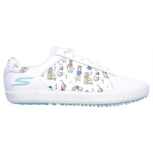 Skechers Womens Golf Drive 4 Dogs at Play Golf Shoes 17011 White/blue Ladies - White