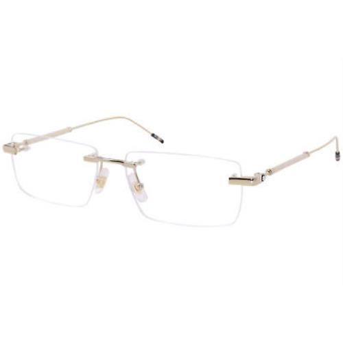 Montblanc Mont Blanc Established MB0112O 002 Eyeglasses Men`s Gold Rimless Optical Frame - Frame: Gold