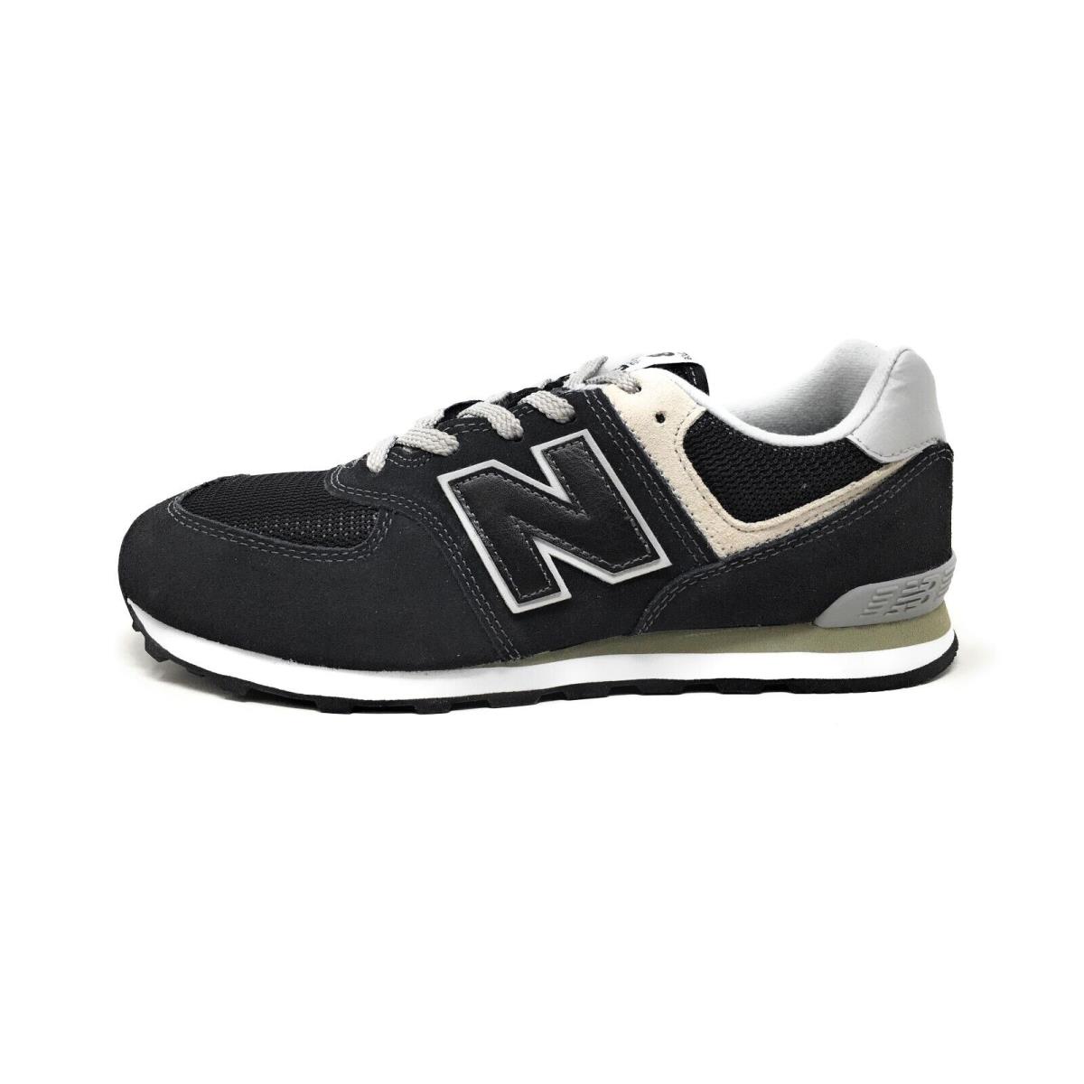 New Balance 574 Classic Big Kids Running Shoes Sneakers GC574GK - Black/white - Black