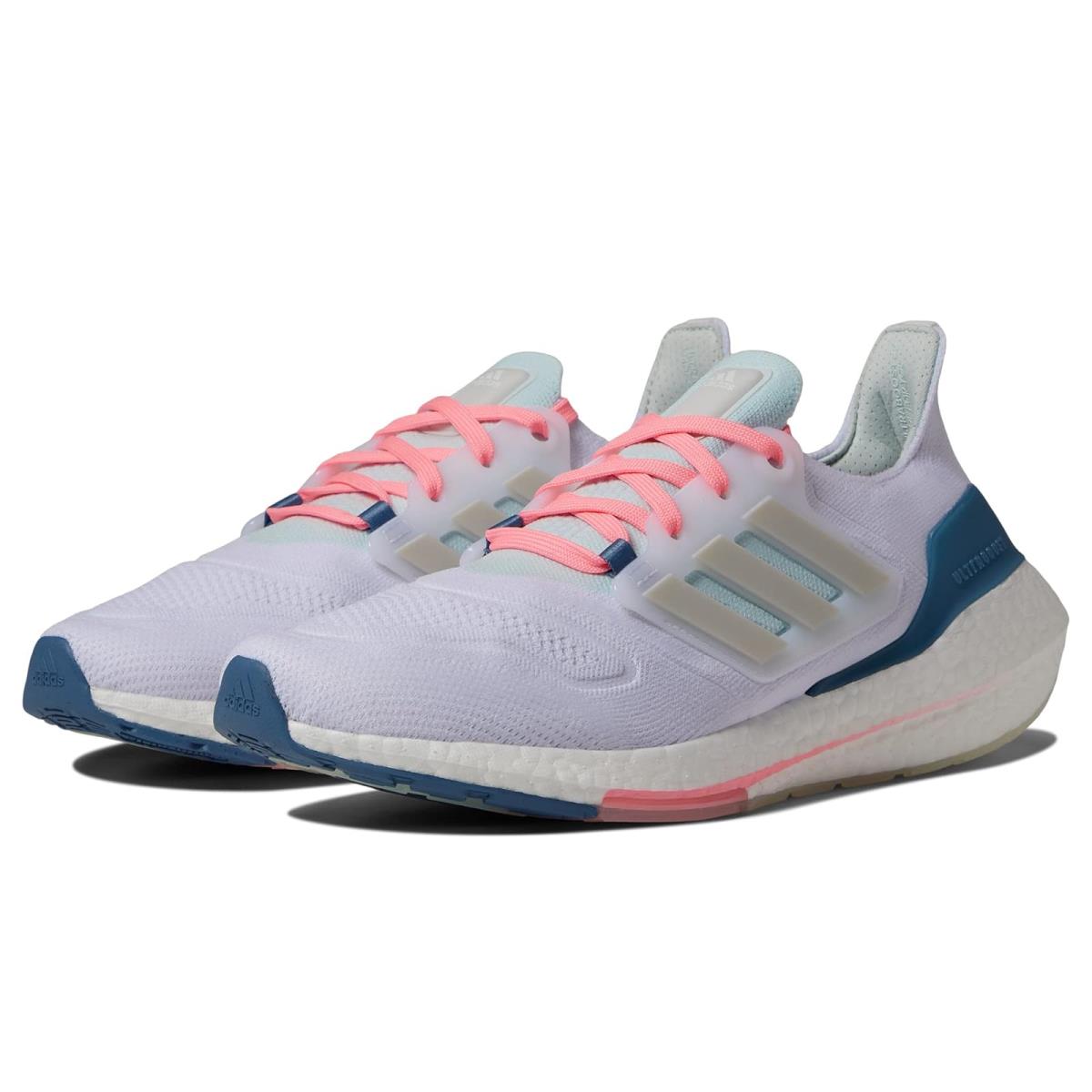 Woman`s Sneakers Athletic Shoes Adidas Running Ultraboost 22 White/Grey One/Almost Blue