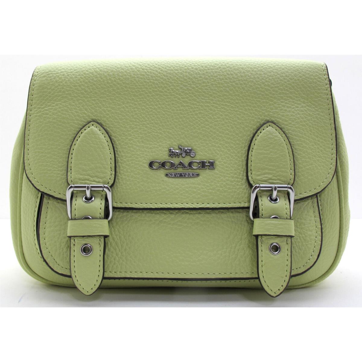 Coach Leather Lucy Shoulder Crossbody Bag Pale Lime/silver C6782