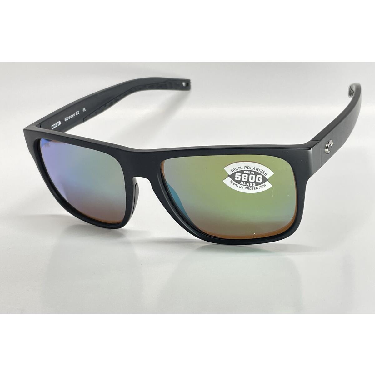 Costa Del Mar Sunglasses Spearo XL Black Frame Green Mirror 580 Glass Lens