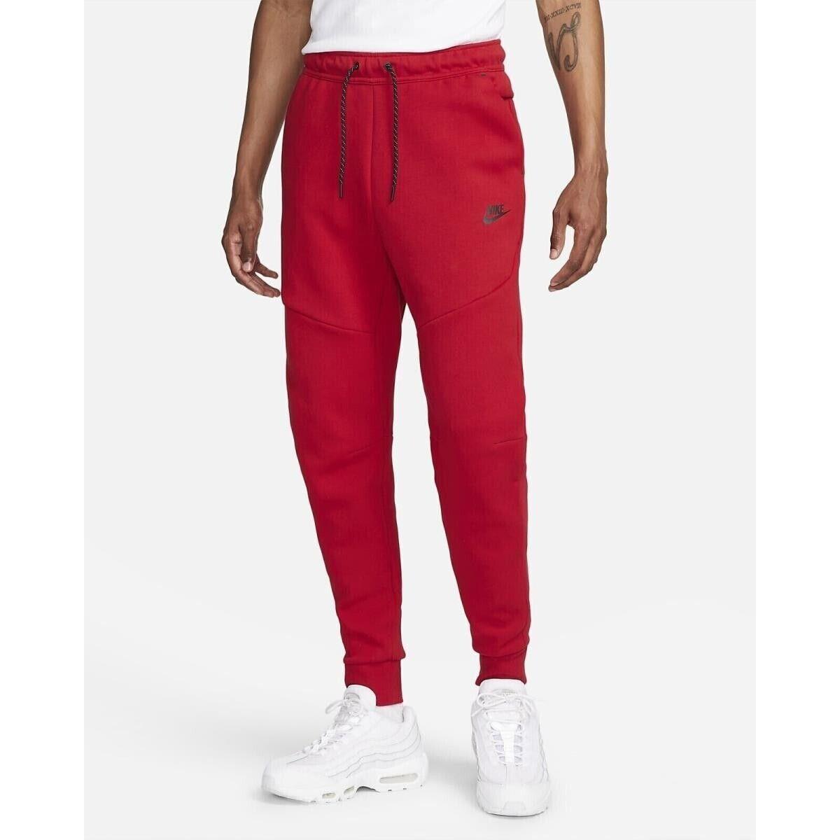 Nike Tech Fleece Jogger Pants Sweatpants True Red Black CU4495-687 Mens Small
