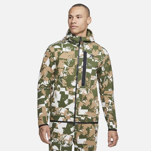 Nike Men`s Tech Fleece Full-zip Patterned Hoodie DM6456 Mens US Size M