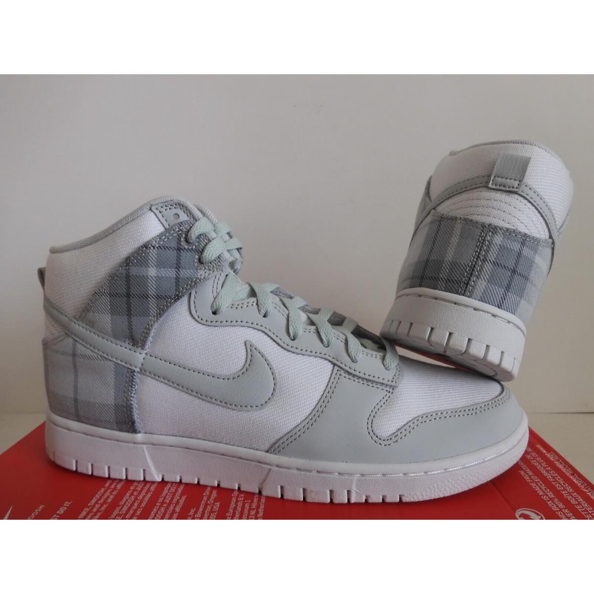 Nike Dunk HI High Retro SE Tartan Plaid Summit White SZ 10.5 DV0826-100 - Black