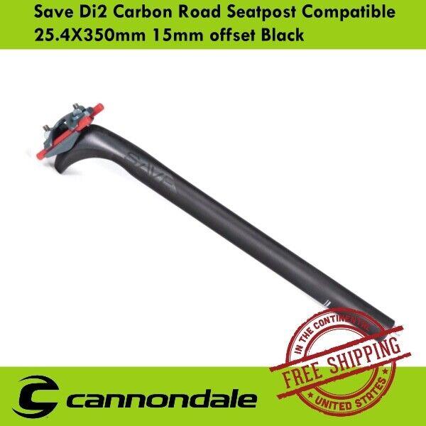 Cannondale Save Di2 Carbon Road Seatpost Compatible 25.4X350mm 15mm Offset Black