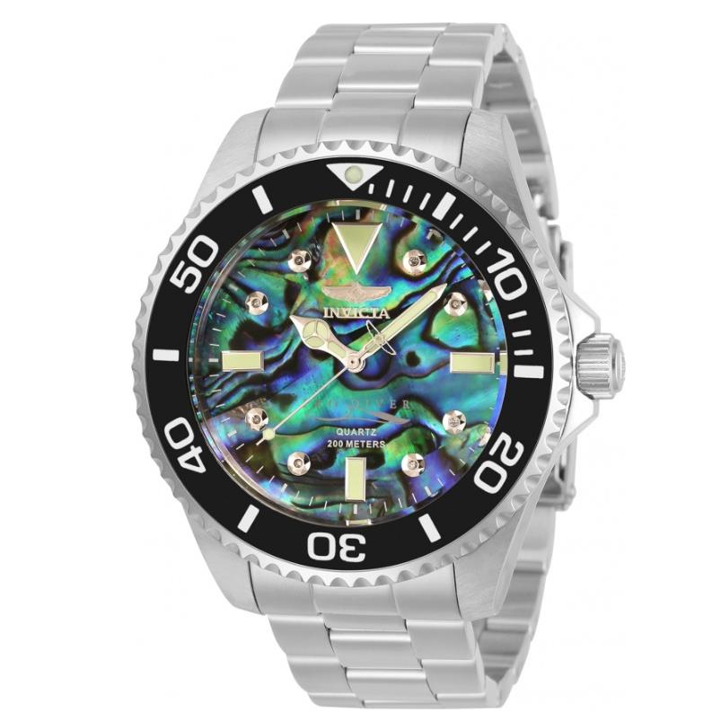 Invicta Pro Diver Men`s 47mm Diamond Abalone Dial Stainless Quartz Watch 32928