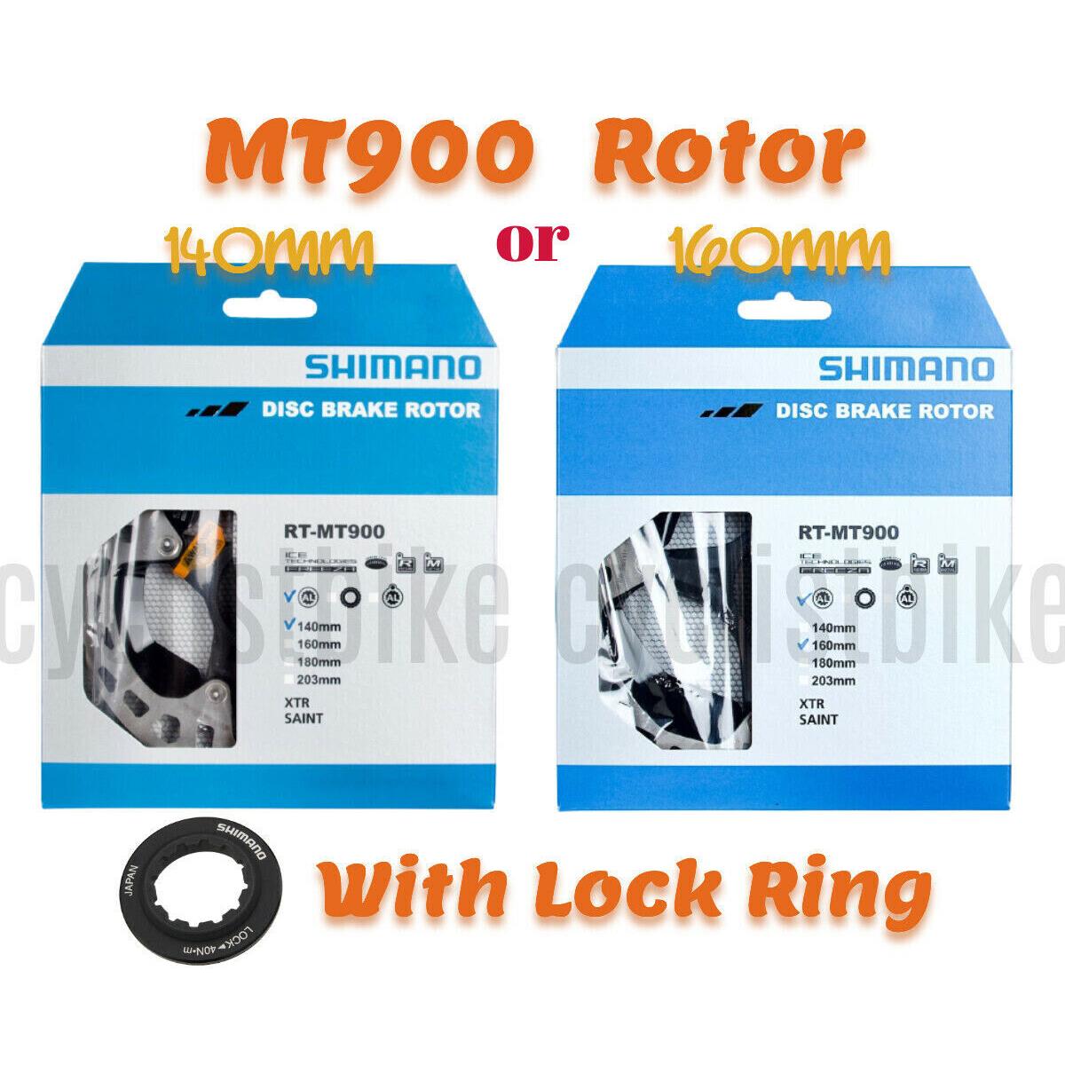 Shimano RT-MT900 Center Lock Brake Rotor 140mm or 160mm W/ Lock Ring