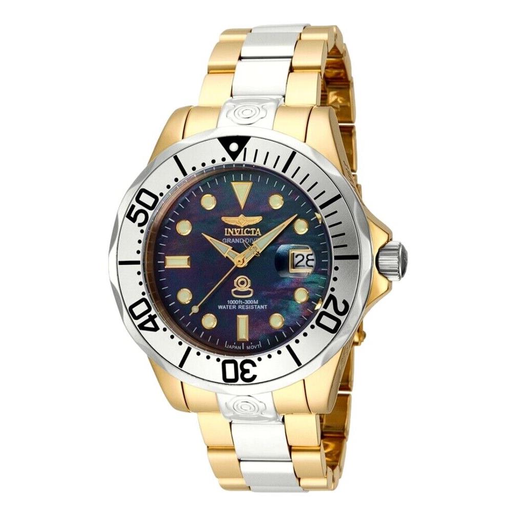 Invicta Grand Diver Automatic Men`s 47mm Black Mother Pearl Dial Watch 16034