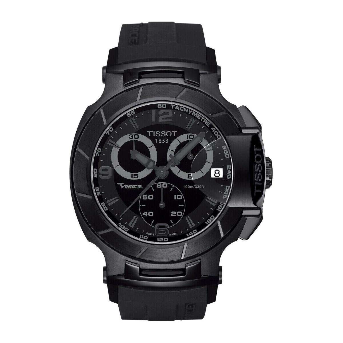 Tissot T-race T048.417.37.057.00 Chrono Black Dial Black Band Men`s Watch