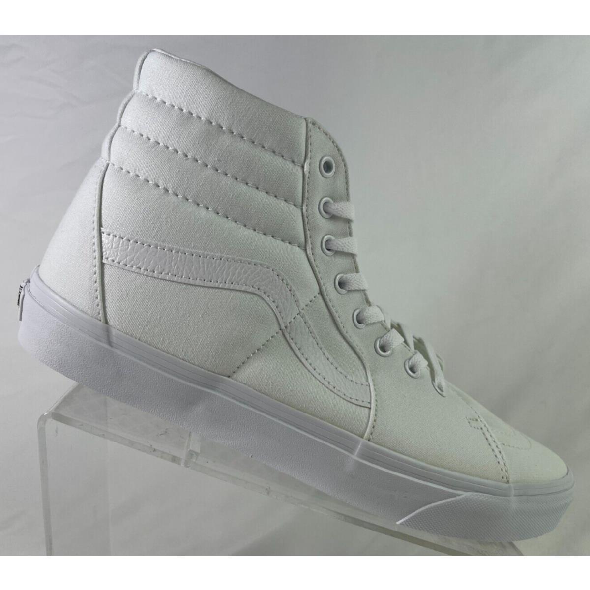 Vans SK8 HI All White VN000D5IW00 Canvas High Top Skateboard Shoes Mens Sz 12 - White