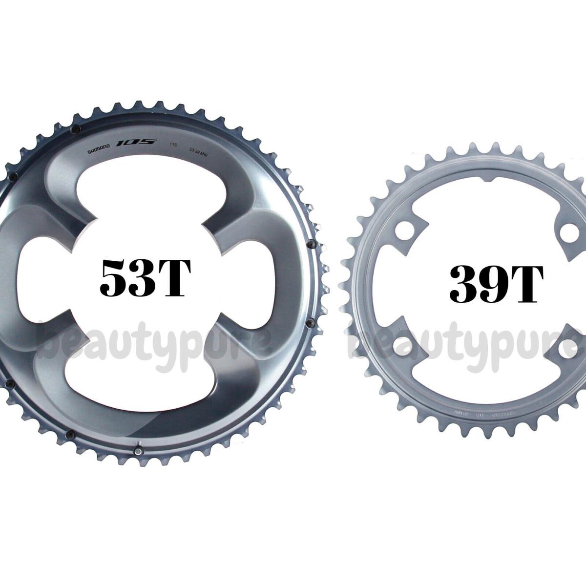 Shimano 105 FC-R7000 Outer/inner Chainrings 53T 39T MW Silver