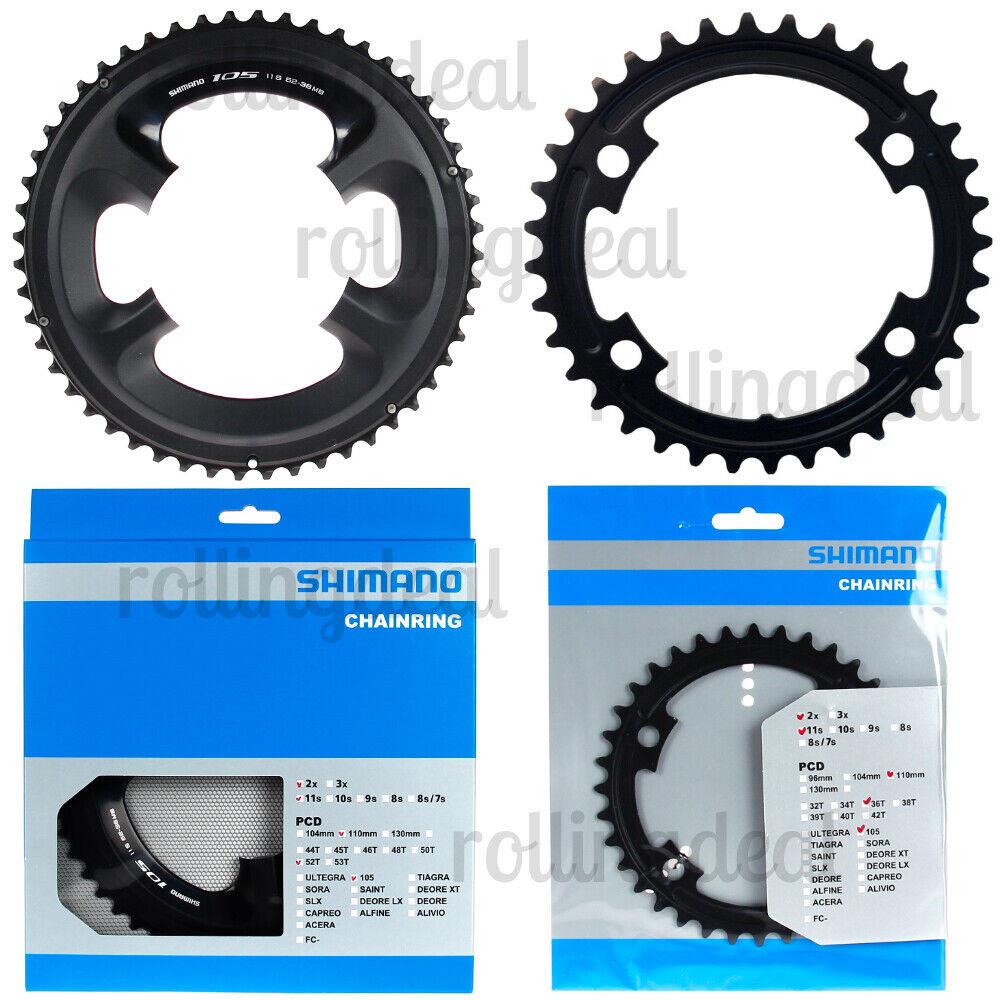 Black Shimano 105 FC-5800 52T 36T MB Outer/inner Chainrings 11-Speed