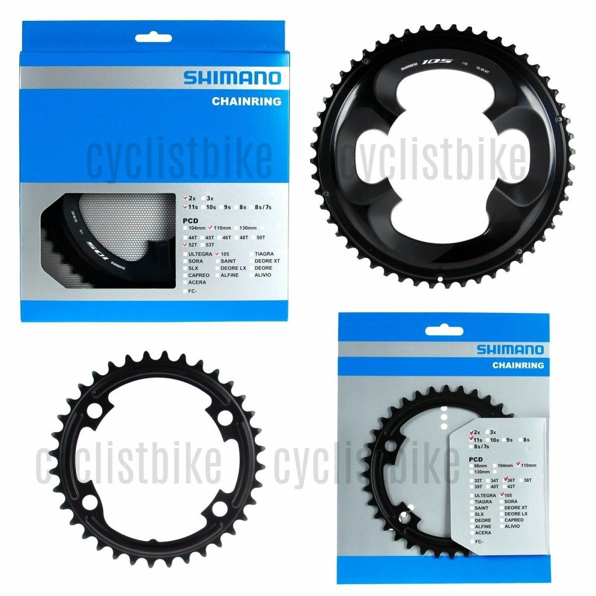 Shimano 105 FC-R7000 110mm Bcd 4 Arm Chainrings - 52T 36T MT Black