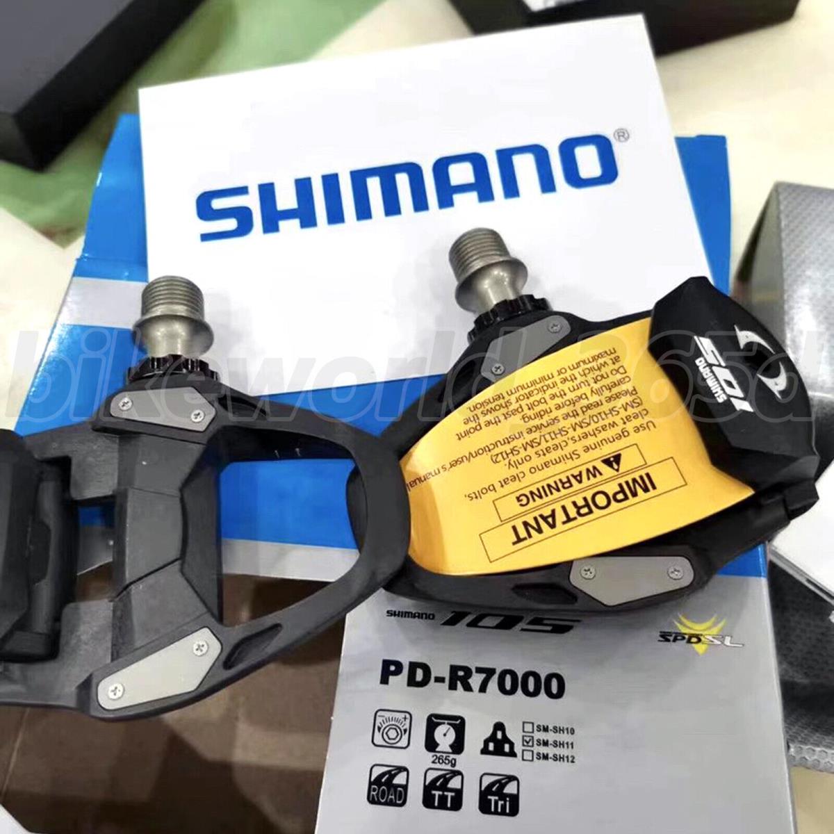 Shimano 105 PD-R7000 Carbon Fiber Spd-sl Clipless Pedal Road Bike SH11 Cleat Set