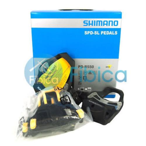 Shimano PD-R550 Spd SL Carbon Road Clipless Pedals Black with Cleats