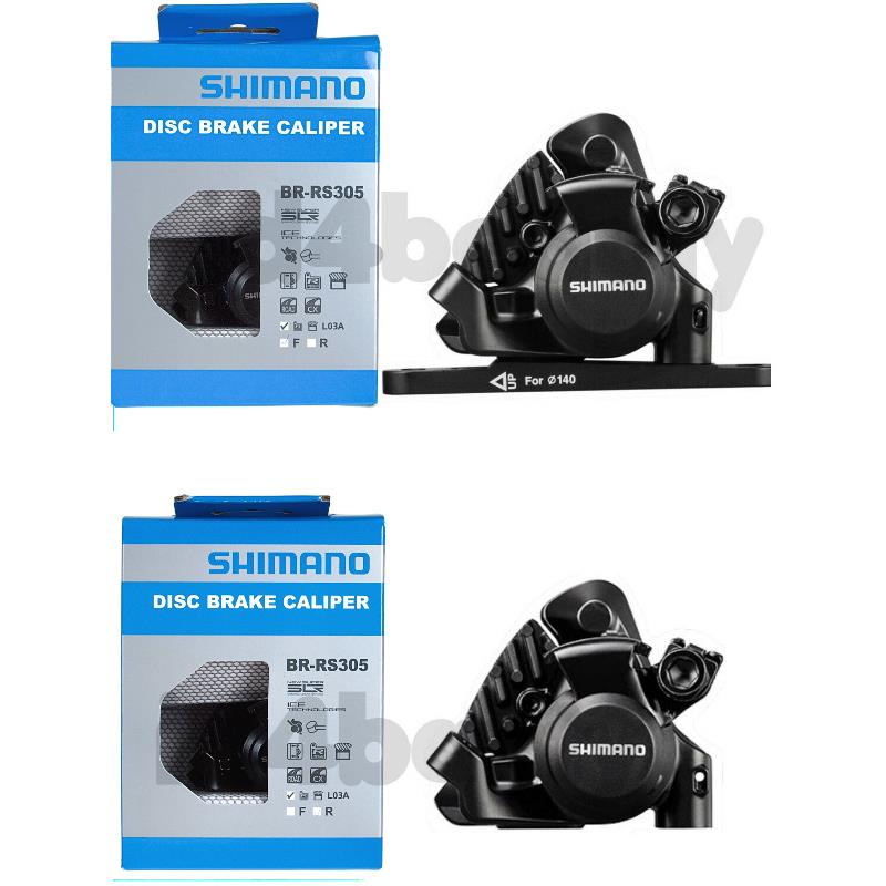 Shimano BR-RS305 Front Rear Flat-mount Disc Brake Caliper Resin Pads Fins