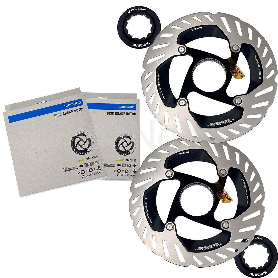 2 Shimano Dura-ace RT-CL900 Center Lock Bike Disc Rotor 140mm Ice Tech 2023