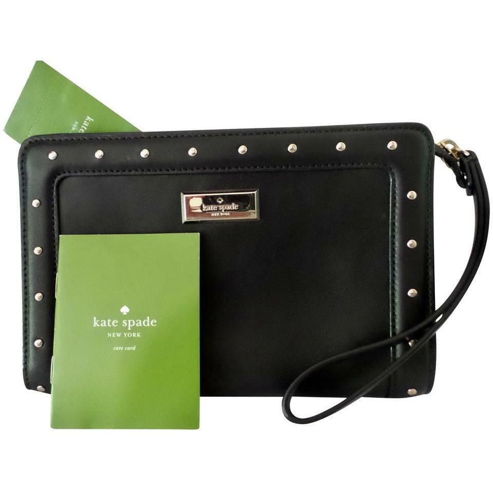 Kate Spade Helena Street Purse Yulie Hydrangea Black Leather Wristlet Wallet