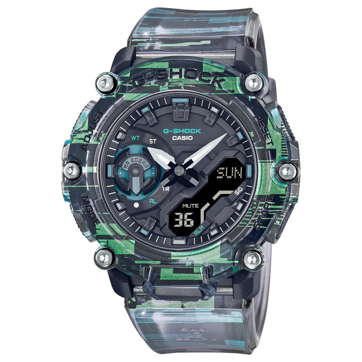 Casio G-shock GA2200NN-1A Digital Glitch Effect Clear Jelly Watch Limited