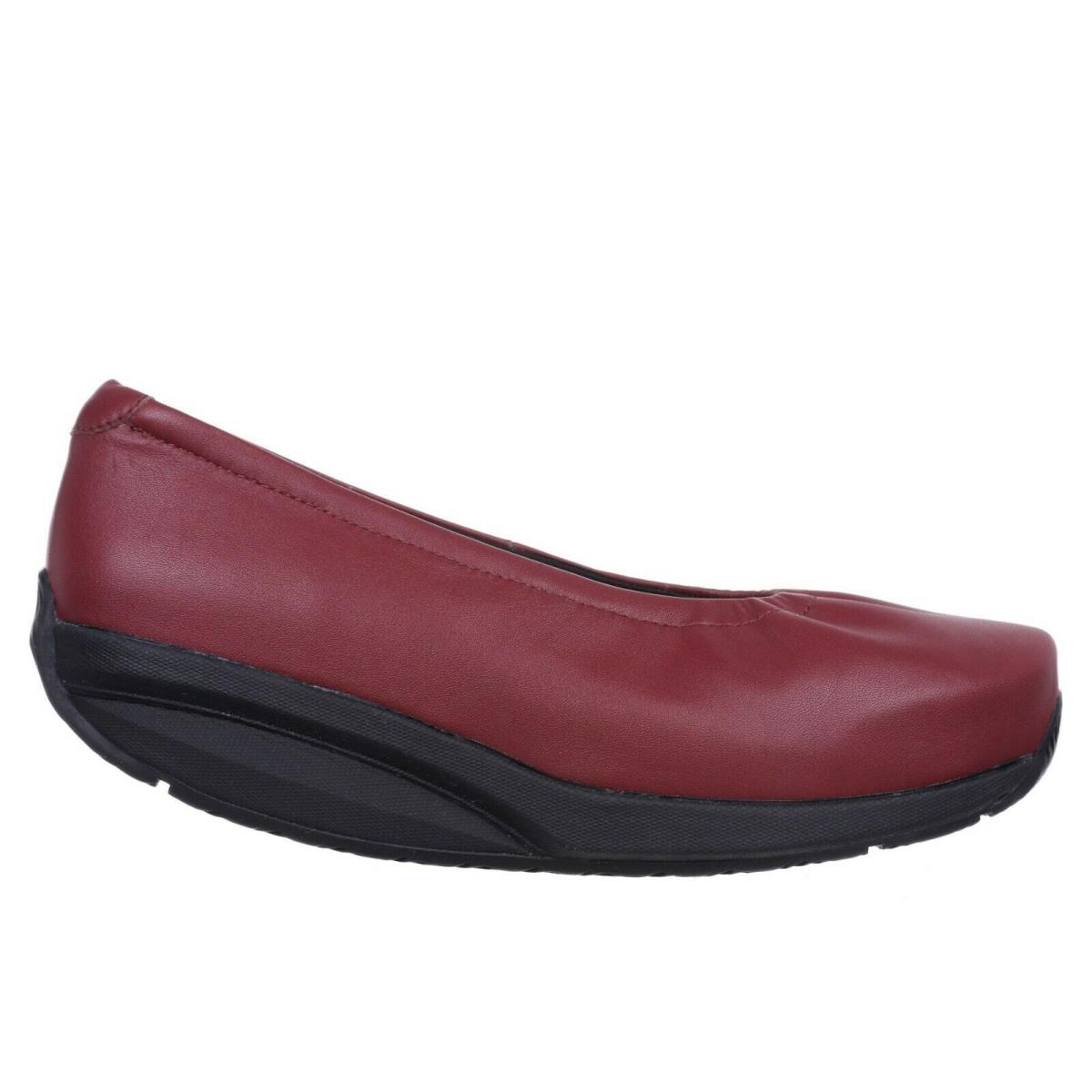 Mbt Harper Women`s Slip-on Dress Soft Sheep Skin Leather High Rocker 3 Colors Burgundy